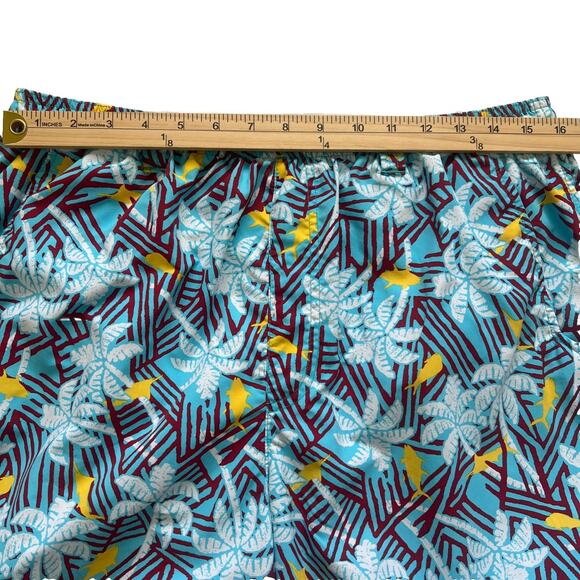 Columbia PFG Swim Trunks Mens Large Light Blue Omni-Shade Mesh Brief Hawaiian - Picture 6 of 12